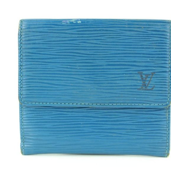 Louis Vuitton Blue EPI Leather Elise Compact Wallet with Box 16LVA1116